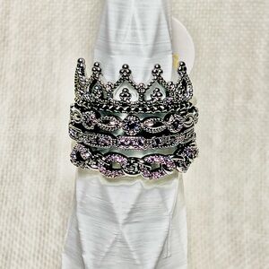 Bomb Party Delivates Hematite and purple crown stack size 7